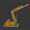 Sturdy Yellow Lifting Function Vehicle Equipped With Mechanical Arm And Hook For Heavy Lifting Tasks