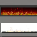 Modern Fireplace Interior Design With Embedded Mount And Realistic Flame Effect 3d model