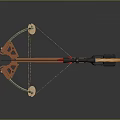Orange And Green Crossbow With Telescopic Scope And Metal Frame