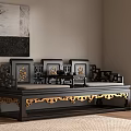New Chinese-style Carved Lohan Bed 3d model