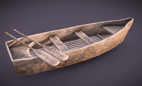 Modern Wooden Boat 3d model