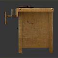 Wooden Functional Workbench with Drawers Cabinet and Tool on Top Surface