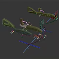 Two Green Tactical Crossbow Weapons With Modern Design Features 3d model
