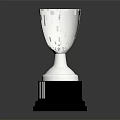 Shiny Silver Trophy With Curved Handles Black Base And Metal Shine Design