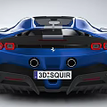 Blue Ferrari Convertible Sports Car With Sleek Exterior And Black Wheels Open Top