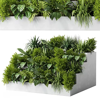 Modern Plant Pile Flower Garden 3d model