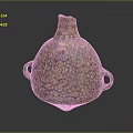 Hand Carved Ceramic Vessel With Intricate Floral Patterns And Dual Handles
