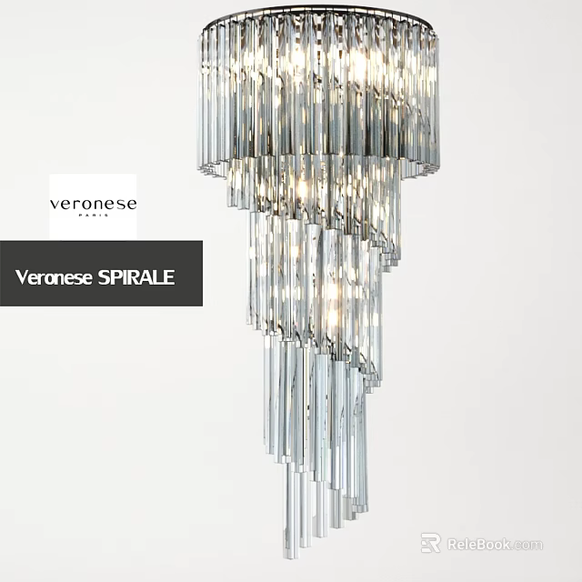 Veronese SPIRALE Crystal Chandelier With Spiral Hanging Design And Modern Style 3d model 