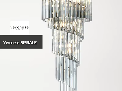 Veronese SPIRALE Crystal Chandelier With Spiral Hanging Design And Modern Style 3d model