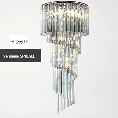 Veronese SPIRALE Crystal Chandelier With Spiral Hanging Design And Modern Style 3d model
