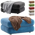 Soft Ottoman Pouf With Cozy Blanket And Multiple Color Options For Home Decor