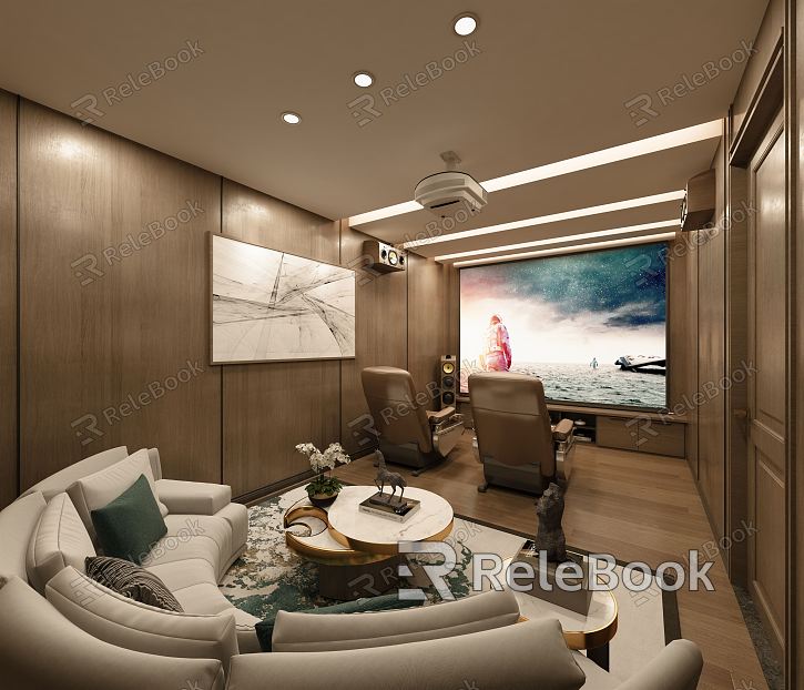 Modern AV Room Entertainment Space model