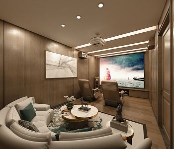 Modern AV Room Entertainment Space 3d model