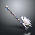 Mechanical Tool With Metal Construction Sawtooth Blade Blue Silver Components And Bolts 3d model