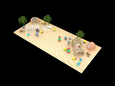 Modern Sand Pond 3d model