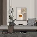 Modern chaise chaise chaise chaise chaise side combination 3d model