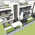 Modern Detached Villa Exterior With Multi Story Glass Windows Balconies And Lake Reflection