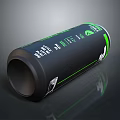 Sleek Black Beverage Can With Green Logo Text And 15 Percent Content Details
