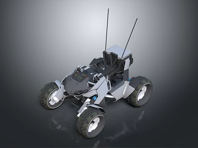 Modern Off Road Vehicle With Four Wheels And Dual Antennas Design 3d model