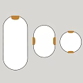 Decorative Mirrors With Gold Accents Oval And Round Shapes On Interior Wall With Wooden Floor