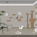 Modern Cat Climbing Feeder 3d model