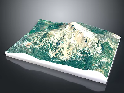 Commercial Equipment 3D Terrain Model Display With Mountain Topography And Network Structure 3d model
