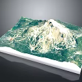 Commercial Equipment 3D Terrain Model Display With Mountain Topography And Network Structure 3d model