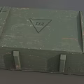 Vintage Green Military Weapon Storage Box With Worn Surface And Identification Marks For Arms Storage