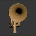 Golden Trumpet Decorative Ornament For Home Decor With Reflective Surface And Reflection