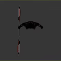 Hooded Warrior Character In Black Armor With Red Emblem And Sword