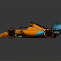 Orange Racing Car With Blue Rear Wing Number 118 Modern Sleek Design And Large Wheels