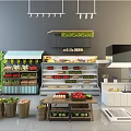 Modern Multi Tiered Display Shelves For Fruits And Vegetables In Retail Store With Open Design