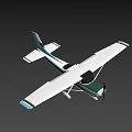Modern Small Passenger Plane With White Wings Green Fuselage And Single Propeller
