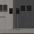 POLIFORM Wall Mounted and Floor Standing Speakers with Metal Stands in Modern Interior