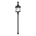 Black Outdoor Light With Classic Design Domed Top Round Globe Shade And Pole Mounted