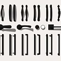 Various Modern Door Handles in Different Styles and Decorative Designs
