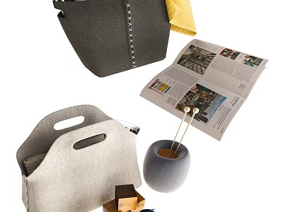 Open Travel Magazine With Scenic Photos Storage Basket Tote Bag And Home Decor 3d model