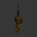 Golden Yellow Raptor Dinosaur Character Standing With Open Mouth Sharp Teeth And Long Tail