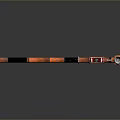 Orange And Black Patterned Walking Cane With Comfortable Handle And Stable Tip 3d model