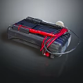 Portable Emergency Battery With Red And Black Cables And White Connector