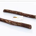 Natural Stone Wood Sticks With Rustic Texture And Polished Stone Tips 3d model