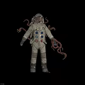 Astronaut Character In Space Suit With Alien Tentacles And Detailed Features 3d model