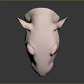 Pink Rat Head 3D Character Model With Red Eyes And Smooth Surface 3d model