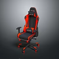 Black and Red Gaming Chair With Adjustable Armrests Wheels And Branded Backrest