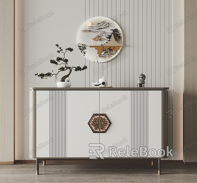 New Chinese-style Entrance Cabinet model