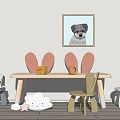 Modern Children's Table and Chair Children's Table and Chair Combination 3d model