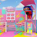 Vibrant Happy Challenge Camp Space Featuring Colorful Floor Punching Bags And Decorative Walls
