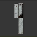 Vintage Metal Locker Cabinet With Rusted White Finish Double Door Industrial Style Furniture