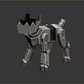 Robotic Dog Character With Geometric Design 3D Model And Metallic Mechanical Structure 3d model