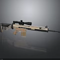 Modern Tactical Sniper Rifle With Scope Beige Black Design And Transparent Magazine